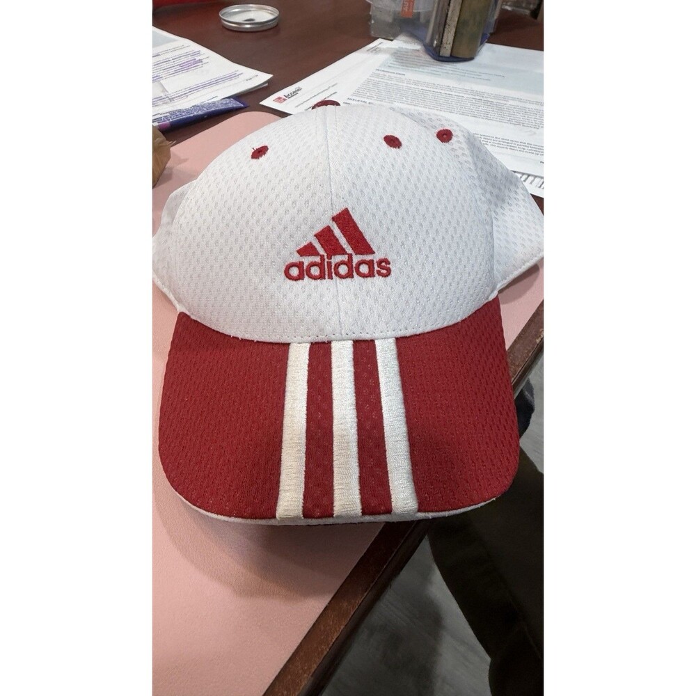 Adidas Red And White Mesh Hat OS Fits All NWOT Strap Back